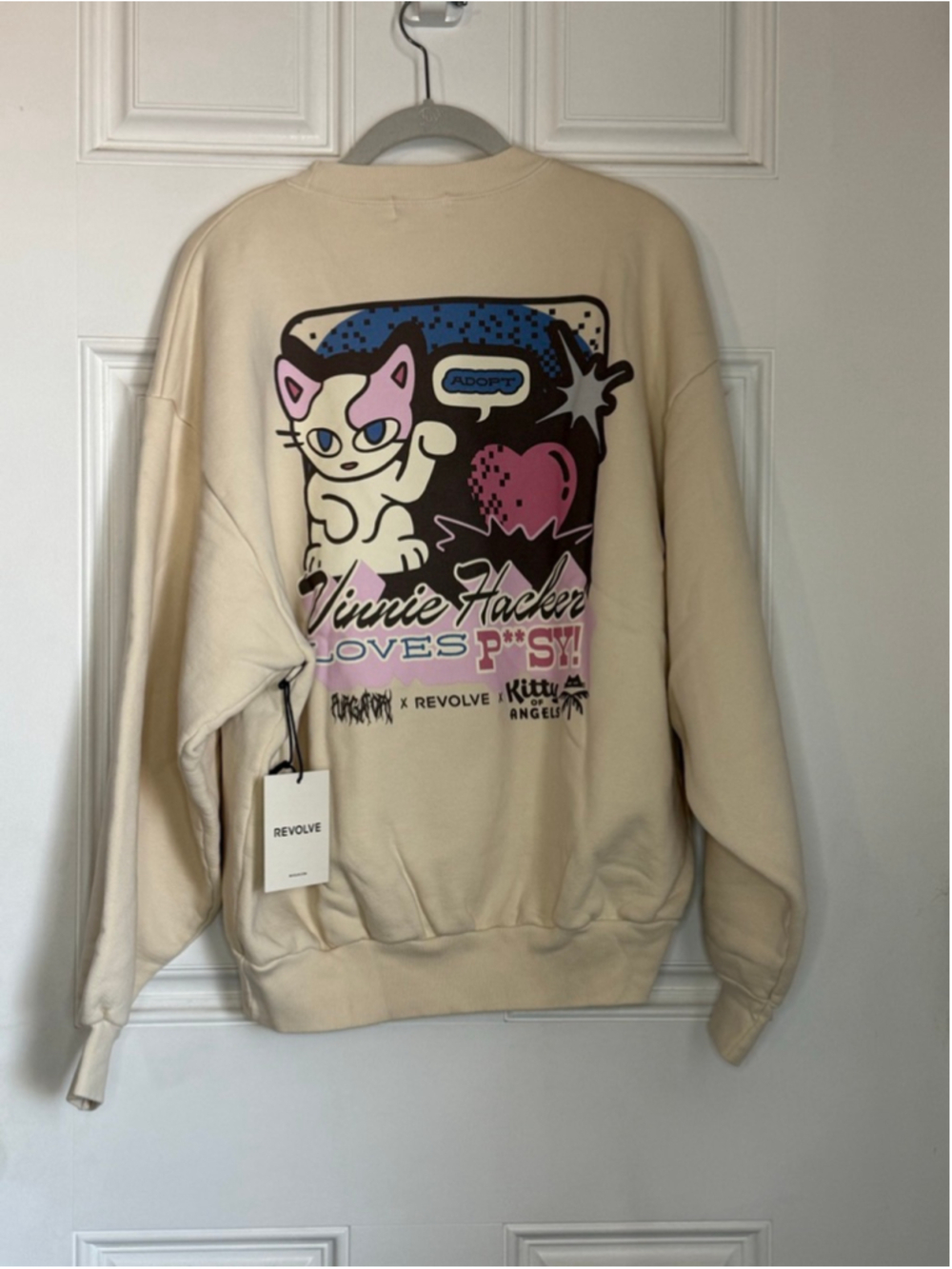 NWT REVOLVE x Kitty of Angels Vinnie Hacker Graphic Sweatshirt M - Picture 6 of 6